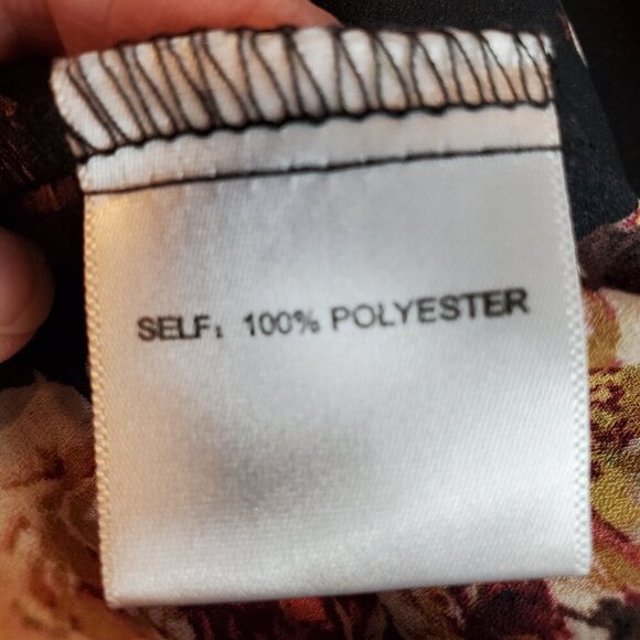 NWT ROSE & OLIVE SZ XL Floral Roses Pink Black Cold Shoulder Ruffles Blouse - Picture 6 of 7